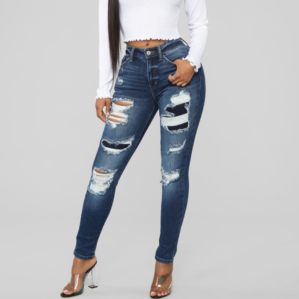 Can't Feel My Face Destructed Jeans